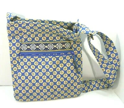Vera Bradley Hipster Bag Purse Pocketbook Riviera Blue Pattern Blue Yellow • $10.67