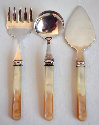 Sheffield England EPNS Serving Set Trio Three Fork Spoon Lifter Condiments • $16