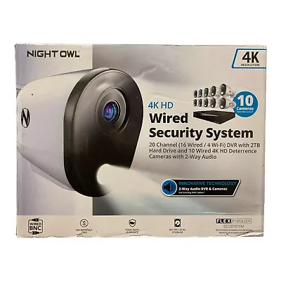 Night Owl 20 Channel DVR 2TB HD 10 Wired 4K HD Camera System CL-FT8D2-1610L • $479.99