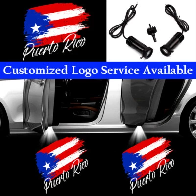 2x Puerto Rico Flag Logo Car Door LED Lights Puerto Rican Ghost Shadow Projector • $17.66