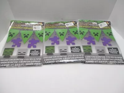 Minecraft Decoration Kit Party Set Of 3 Creeper Zombie Skeleton 5 Pieces New • $24.99