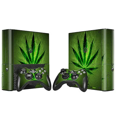 $24.95 • Buy Xbox 360 E Console Skin Decal Sticker Weed 420 + 2 Controller Custom Design Set
