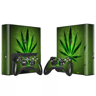 $24.95 • Buy Xbox 360 E Console Skin Decal Sticker Weed 420 + 2 Controller Custom Design Set