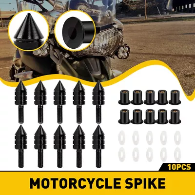 10Pcs Windscreen Windshield Motorcycle Spike Bolts 5MM Screen Wind Bolt Screw V • $10.99