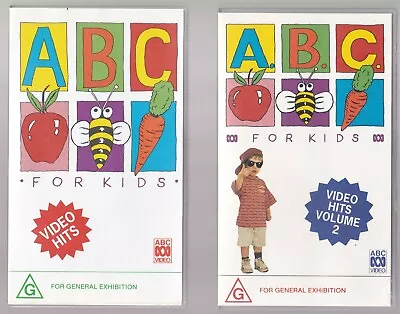 ABC For Kids Volumes 1 & 2 / VHS Video Cassettes / The Wiggles Don Spencer... • $49.95