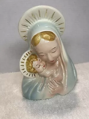 Vintage Virgin Mary Blessed Mother Catholic Saint Statue Planter 7.5   • $4