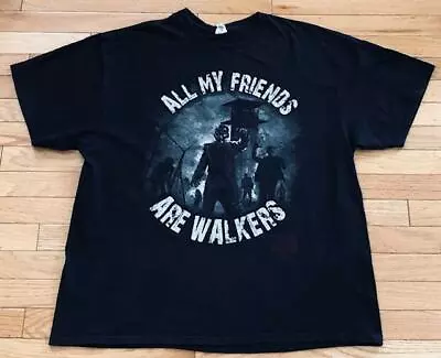 The Walking Dead AMC All My Friends Are Walkers Men's Black T-Shirt Size XXL • $19.99