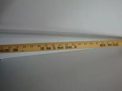 Vtg Wood Yardstick McAllister & Sons  Established 1888  Mt Carmel SC  Whirlpool • $6.99