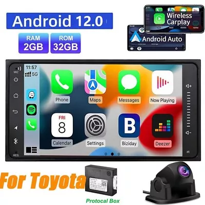 $184.96 • Buy 7  Car GPS Head Unit Stereo For Toyota 2 DIN Android 12 FM Player RDS+CarPlay