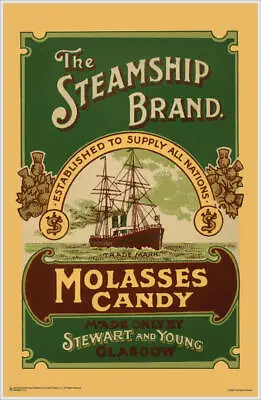 The Steamship Brand Molasses Candy - Vintage Ad Poster 11.5  X 17.5  - Laminated • $16.49