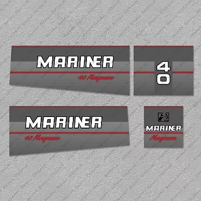 Mariner 40hp Magnum Outboard Engine Decals Sticker Set Reproduction • $53.99