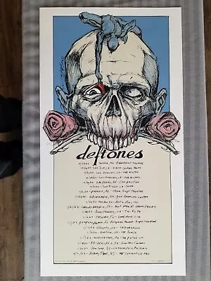 Deftones Skull 2003 Tour Lithograph -  Derek Hess Signed 202/1000 31x17 RARE OOP • $99