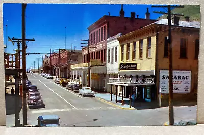 View C Street Virginia City Nevada Sazarac And Sharon House Chrome Postcard 431 • $4.99