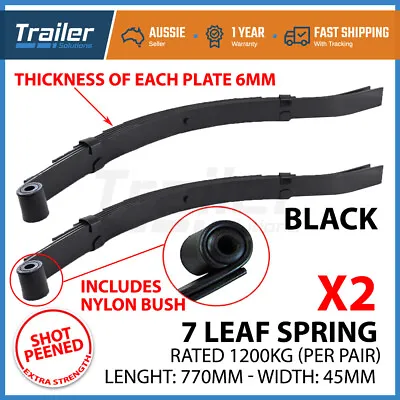 7 Leaf Spring Eye To Slipper 45mm 1200kg Horse Float Trailer Caravan Offroad • $93