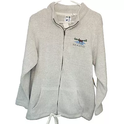 Esy Surf Co.  Maine  W/embroidered Moose Zip Up Jacket Sweater Size Small NWT • $19.99