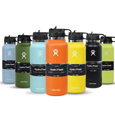 Hydro Flask 32 Oz Water Bottle Wide Mouth Straw Lid • $25.99