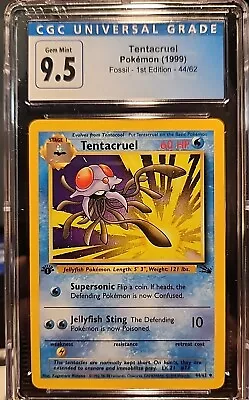 CGC 9.5 Gem Mint 1999 Pokemon Fossil 1st Edition Tentacruel 44/62  • $29.99