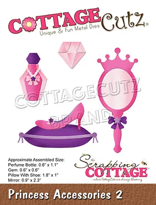 New Scrapping Cottage Cutz  Metal Cutting Die Princess Accessories 2 • £7