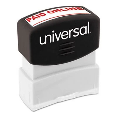 $13.59 • Buy Universal Message Stamp, PAID ONLINE, Pre-Inked One-Color, Red (UNV10156)
