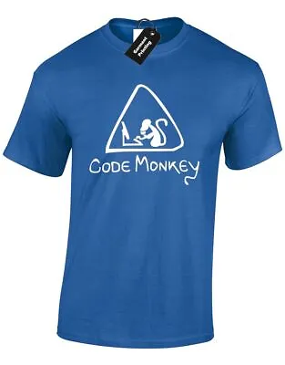 Code Monkey Mens T Shirt Geek Nerd Wasd Programming Hacker Web Designer Css • £7.99