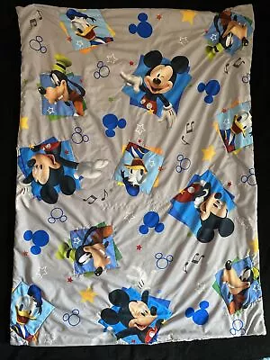Disney Mickey Mouse Goofy Donald Stars Toddler Bed Comforter Blanket Reversible • $9.99