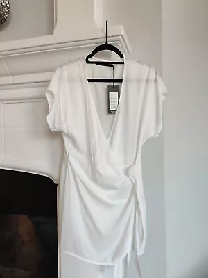 Vix Paula Hermanny Swim White Emily Wrap Cover Up Sz S Small NEW WITH TAGS • $79.99