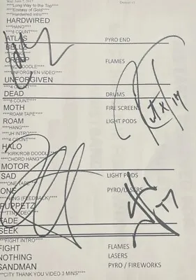 Metallica Setlist Denver CO 2017 Autographed Photocopy • $15