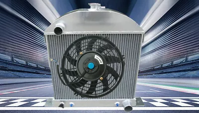 Aluminum Radiator+FAN For Ford Model A Chopped W/ Chevy Engine 1928-1931 1929 30 • $248