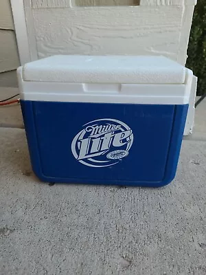 Vintage Miller Lite Cooper 707 4.5 L Blue Ice Cooler Box Drinks Cold Beer Lunch • $29.99