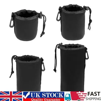 Waterproof Soft Neoprene Camera Lens Pouch Bag Drawstring Protector Case • £5.39