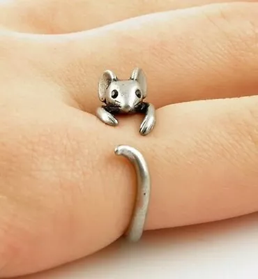 Unique Retro Mouse Adjustable Ring Women's Ring Cartoon Animal Ring Vintage • $0.01
