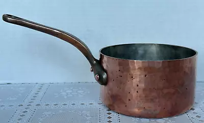 Mauviel Hammered Copper Saucepan 6-3/8 Heavy 3mm Tin Lined 4 Lbs Vintage • $174.99