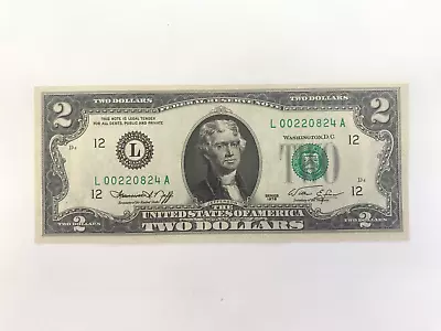 1976 Bicentennial $2 Dollar Star Note LOW SERIAL NUMBER Uncirculated L12 Clean! • $49