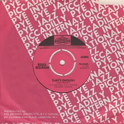 Rosco Robinson Thats Enough Pye Int 25385 Soul Northern Motown • $248.67
