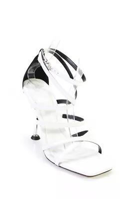 Michael Michael Kors Womens Imani Strappy Sandals Optic White Patent Leather 7M • $44