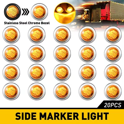 20x Amber LED Clearance Lights Side Marker Lamp Trailer Truck Caravan Lorry IP67 • $35.13