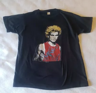 RARE! Vintage BILLY IDOL T Shirt L 1983 Concert  2 Sided Single Stitch 80'S Punk • $125