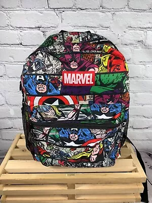 Marvel Heroes Avengers Backpack Iron Man Hulk Captain America Book Bag Comic • $25