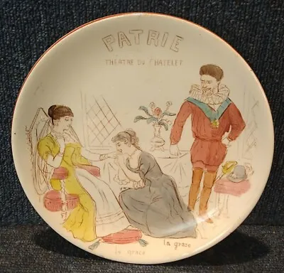 £26.99 • Buy Antique French Porcelaine Opaque De Gien Porcelain Patrie Theatre Du Chatelet
