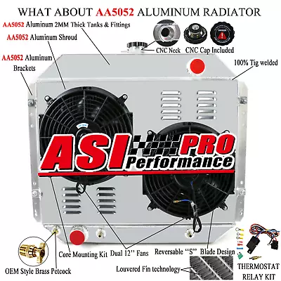 $389.99 • Buy 4 ROW Radiator+Shroud Fan Kit FOR FORD BRONCO TRUCK F150 F100 F250 F350 66-79