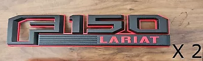 2 New 3D Emblems Side Fender Badges Black / Red For F150 Lariat 2015-2020 • $21.88