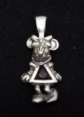 Vintage Disney Minnie Mouse Sterling Silver Orange Birthstone Charm Pendant • $37.19