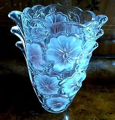 MIKASA  STUDIO Nova Pansy Pink Flower Bouquet Glass Vase Germany  • $39.99