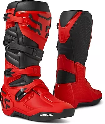 Fox Racing Comp Mens MX Offroad Boots Fluo Red 13 USA • $104.30