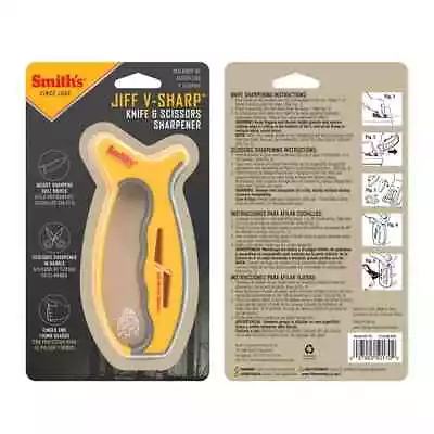 Smith's Jiff V-Sharp Knife & Scissors Sharpener NEW Carbide Blades Handheld • $12.50