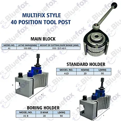 Multifix Type Quick Change Toolpost Tool Holder Lathe Tool Metalworking 150-300 • £97.19