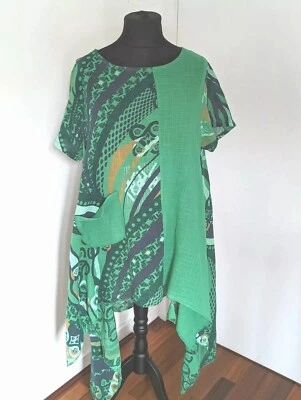 £22.99 • Buy Made In Italy  Contrast Panel High/Low Tunic Dress. ❤️ Size 12/14/16/18
