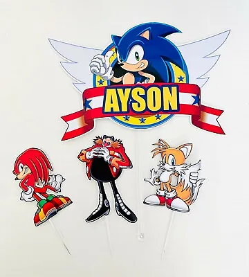 $22 • Buy Personalized Sonic The Hedgehog Cake Topper