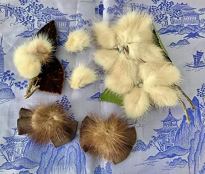 Vintage Mink Brooches & Shoe Clips 1940s 1950s Spare Repair Need TLC • £15