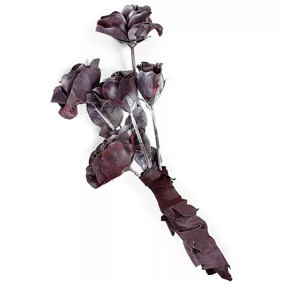 Black Roses Corpse Bride Bouquet Dead Bride Halloween Costume Fancy Dress • $7.86